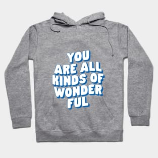 You Are All Kinds of Wonderful in Blue and White Hoodie